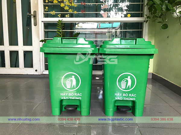 Mua thùng rác đạp chân 60 lít nhựa HDPE