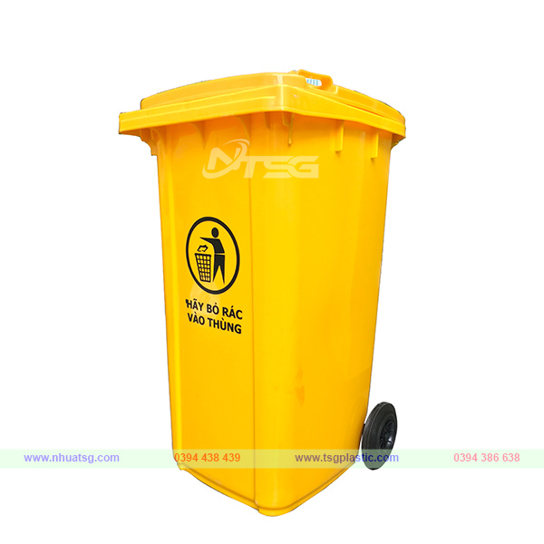 Thùng rác 240 lít màu vàng Thùng rác 240 lít màu vàng