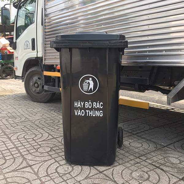 Thùng rác 240L màu đen giá rẻ