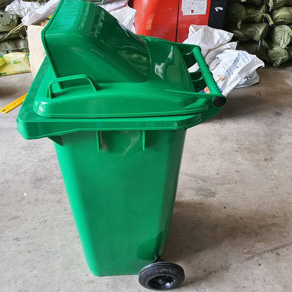 Thùng rác 240 lít nắp hở xanh lá