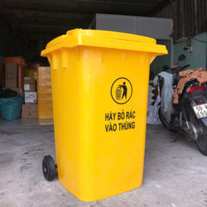 Thùng rác 360L màu vàng